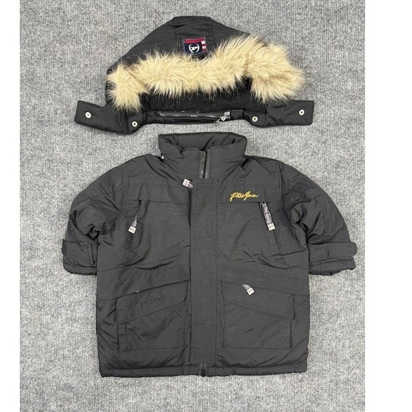 Vintage Phat Farm Boys Winter Puffer Jacket Black Size 6-12 Months - Picture 4 of 13